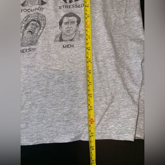 Headline Gray Graphic Nicholas Cage Funny Today I’m feeling T-Shirt Size Small - Picture 6 of 6